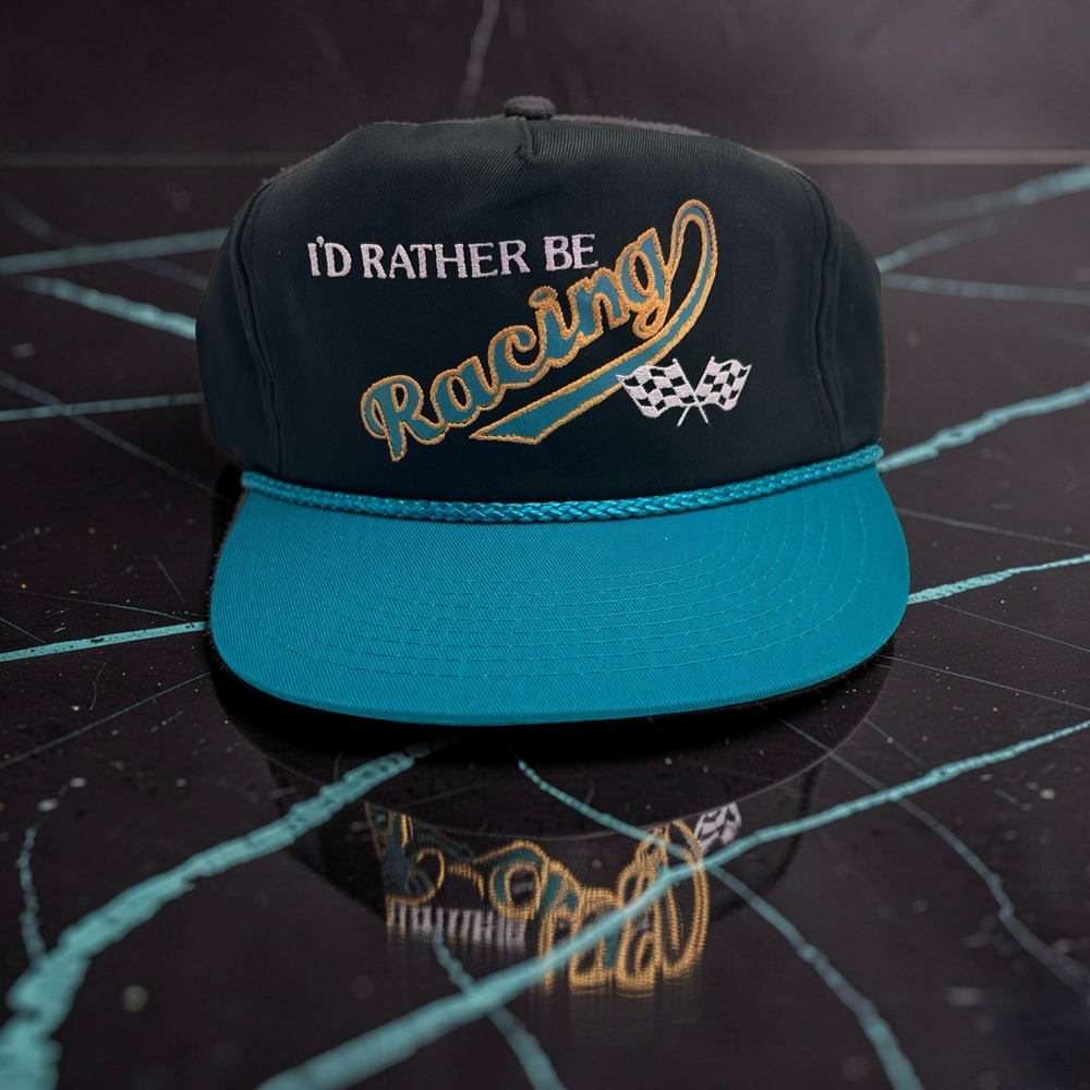 Vintage 90s Attractive Headwear Racing Rope Brim‎ Trucker Hat